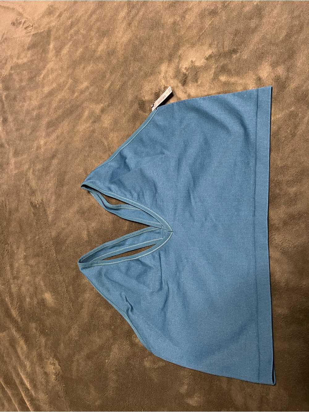 torrid blue ribbed V-neck bralette